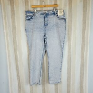 NEW Abercrombie & Fitch The 90s Slim Straight Jeans Ultra High Rise Blue Size 20